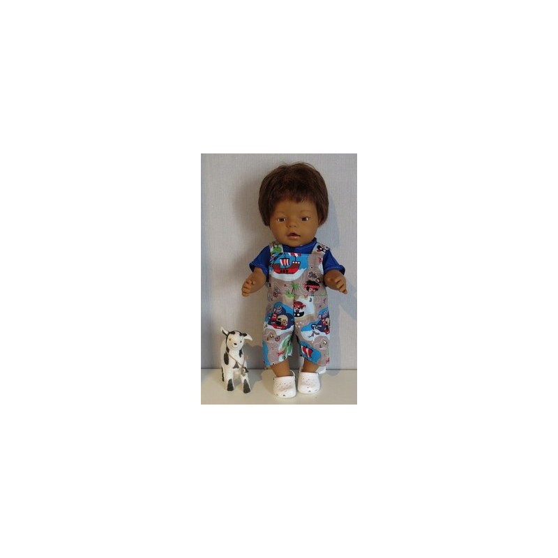 tuinbroek grijs piraat baby born 43cm