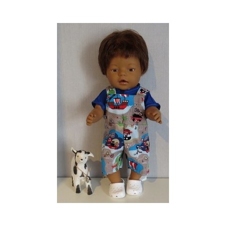 tuinbroek grijs piraat baby born 43cm