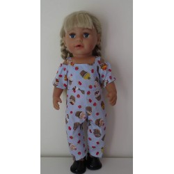 tuinbroek blauw cupe cake baby born 43cm