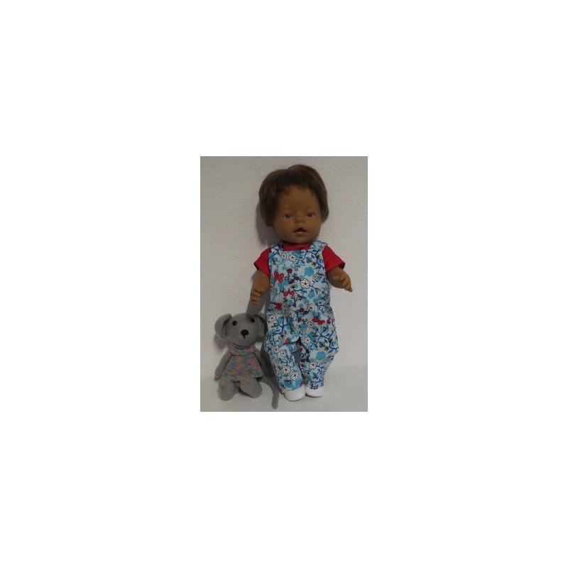 tuinbroek blauw hippevlinders baby born 43cm