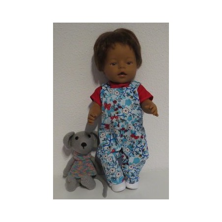 tuinbroek blauw hippevlinders baby born 43cm