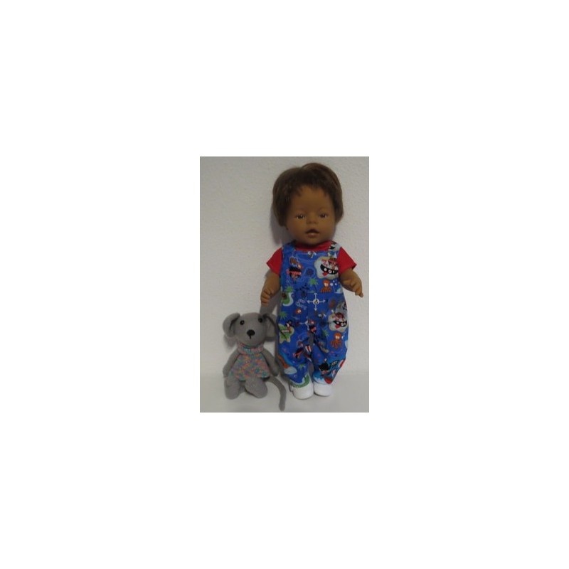 tuinbroek blauw piraat baby born 43cm