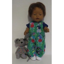 tuinbroek groen egels baby born 43cm