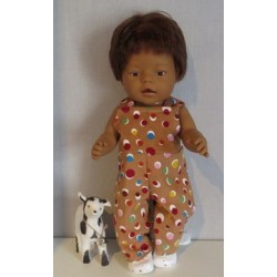 tuinbroek bruin stippen baby born 43cm