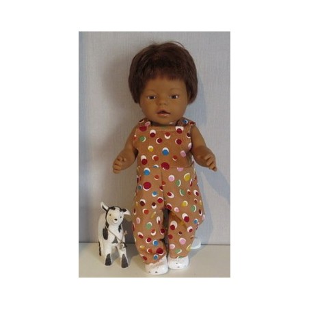 tuinbroek bruin stippen baby born 43cm