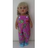 tuinbroek hard roze bewerkt baby born 43cm