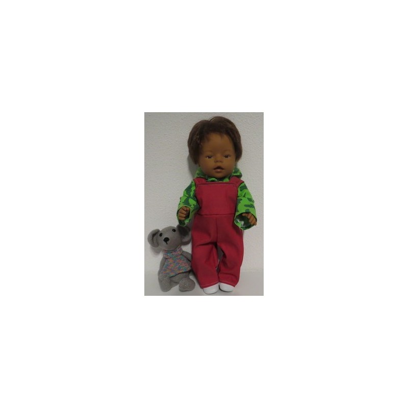 spijkertuinbroek groen krokodill  baby born 43cm
