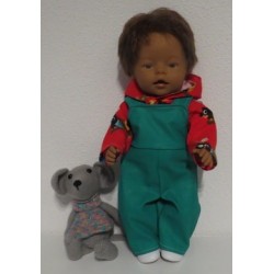 spijkertuinbroek rood uilen baby born 43cm