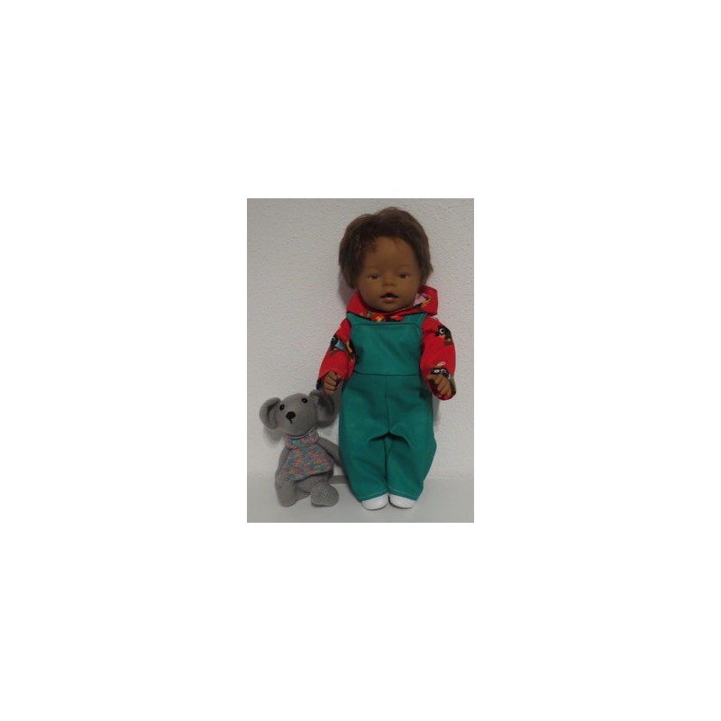 spijkertuinbroek rood uilen baby born 43cm