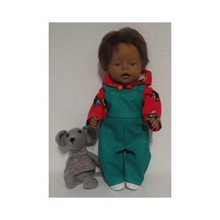 spijkertuinbroek rood uilen baby born 43cm
