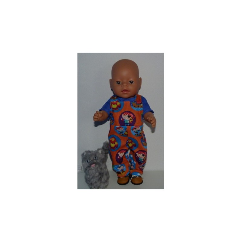 tuinbroek oranje piraat baby born 43cm