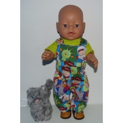 tuinbroek papagaaien rood baby born 43cm