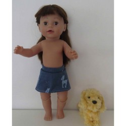 rok blauw hertje baby born 43cm