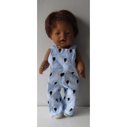 tuinbroek blauw meisje baby born 43cm