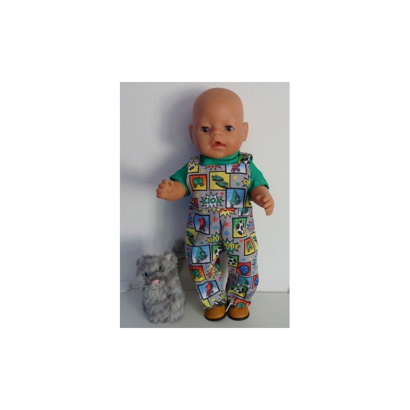 tuinbroek grijs voetbal baby born 43cm