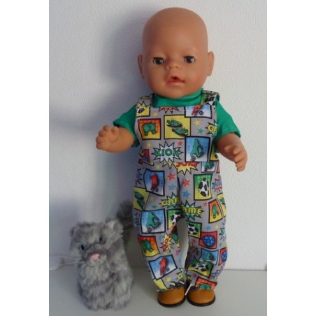 tuinbroek grijs voetbal baby born 43cm