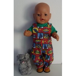 tuinbroek rood voetbal baby born 43cm