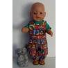 tuinbroek rood voetbal baby born 43cm