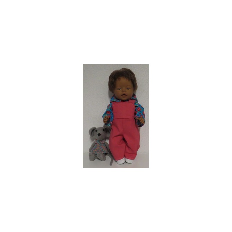 spijkertuinbroek bloemen roze baby born 43cm