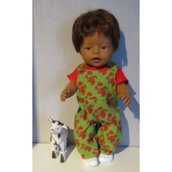 tuinbroek groen eekhoorn baby born 43cm