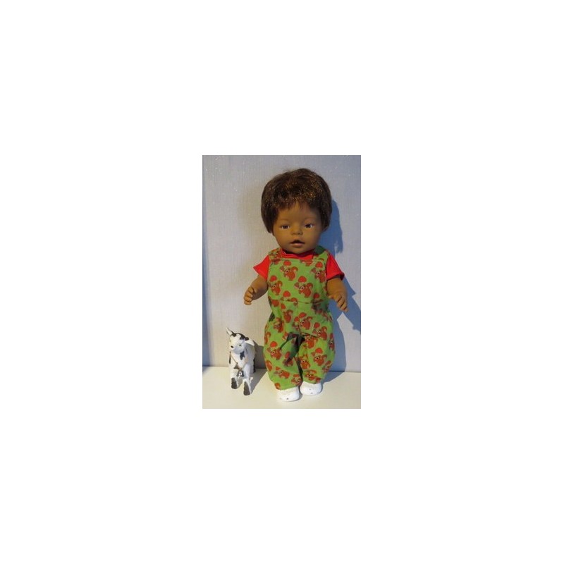 tuinbroek groen eekhoorn baby born 43cm