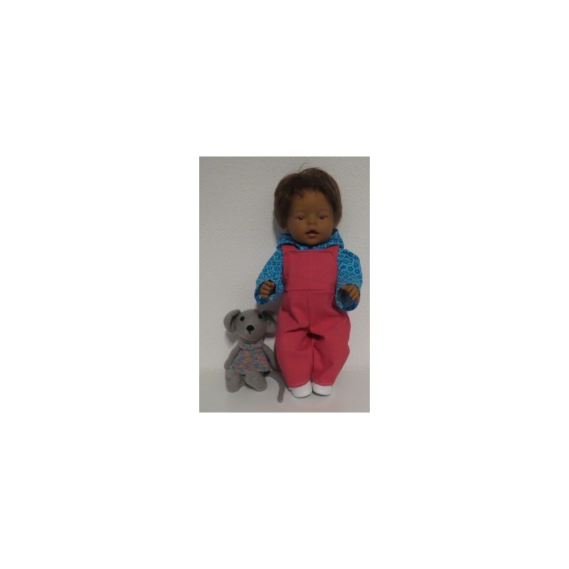 spijkertuinbroek blauw bloemen baby born 43cm
