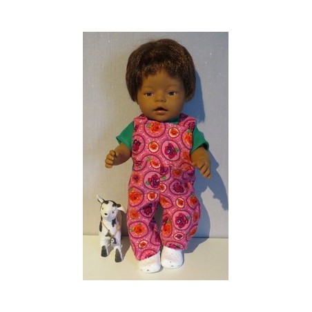 tuinbroek roze roosjes baby born 43cm