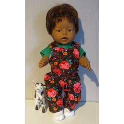 tuinbroek bruin roosjes baby born 43cm