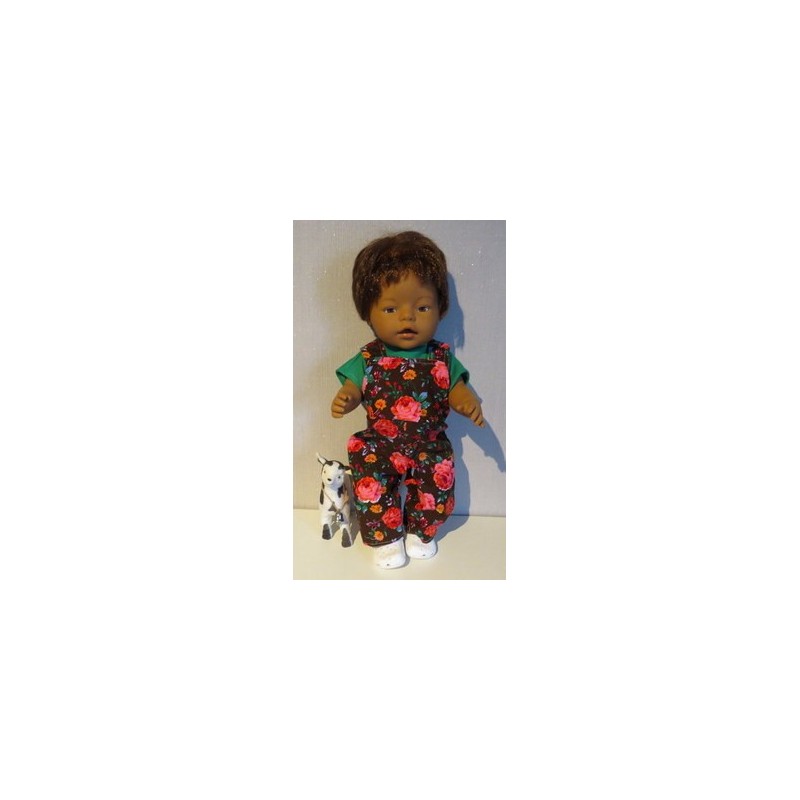 tuinbroek bruin roosjes baby born 43cm