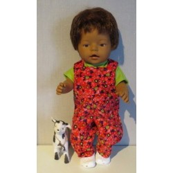 tuinbroek rood roosjes baby born 43cm