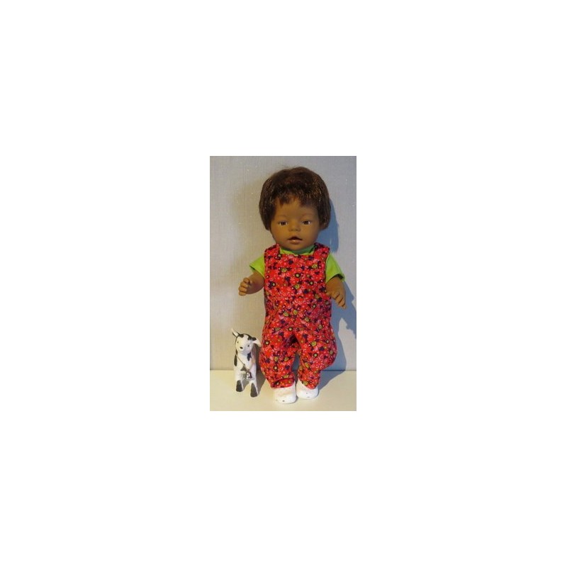 tuinbroek rood roosjes baby born 43cm