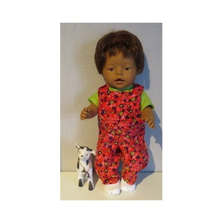 tuinbroek rood roosjes baby born 43cm