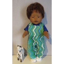 tuinbroek groen gestreept baby born 43cm