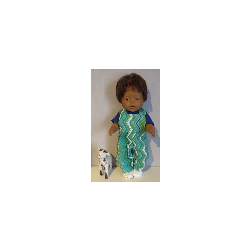 tuinbroek groen gestreept baby born 43cm