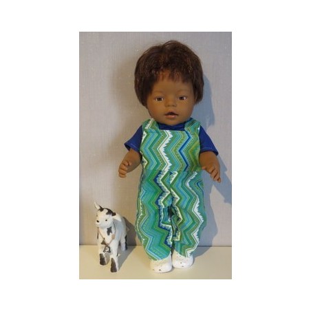 tuinbroek groen gestreept baby born 43cm