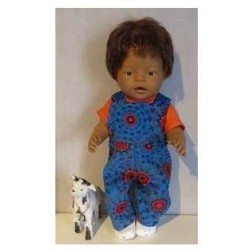tuinbroek blauw baby born 43cm