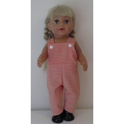 tuinbroek oranje geruit baby born 43cm