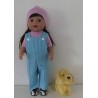 tuinbroek blauw geruit baby born 43cm