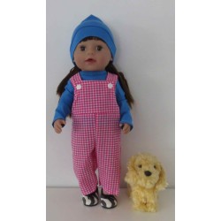 tuinbroek hard roze geruit baby born 43cm