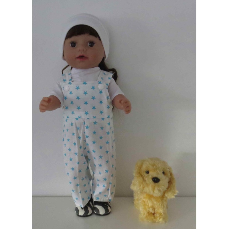 tuinbroek sterren blauw baby born 43cm
