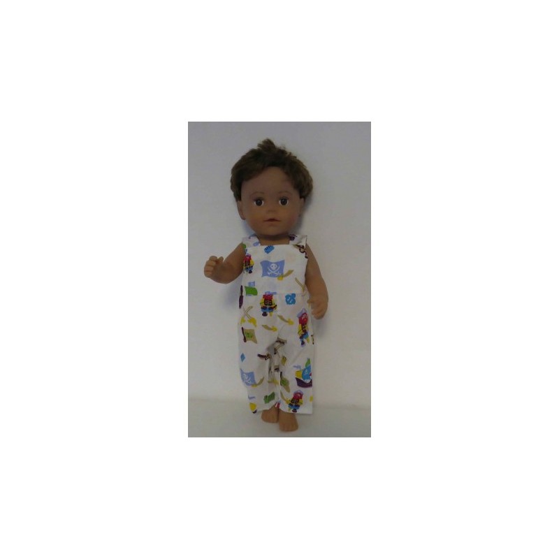 tuinbroek wit piraat baby born 43cm