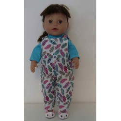 tuinbroek veren baby born 43cm