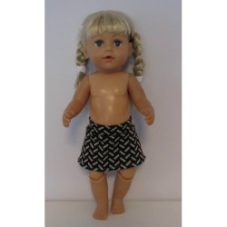 rok zwart met wit baby born 43cm