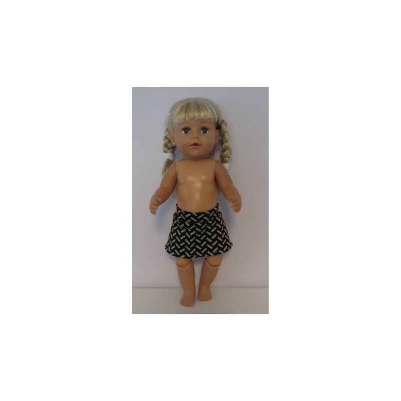 rok zwart met wit baby born 43cm