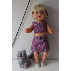 zomerkleding  setje grijs circels baby born 43cm