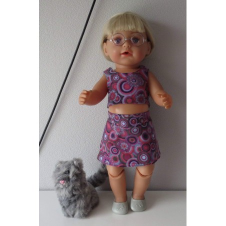 zomerkleding  setje grijs circels baby born 43cm