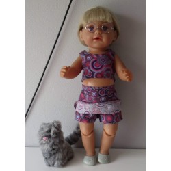 zomerkleding  setje grijs circels baby born 43cm