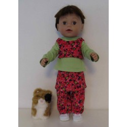 najaars setje rood bloemen  baby born 43cm