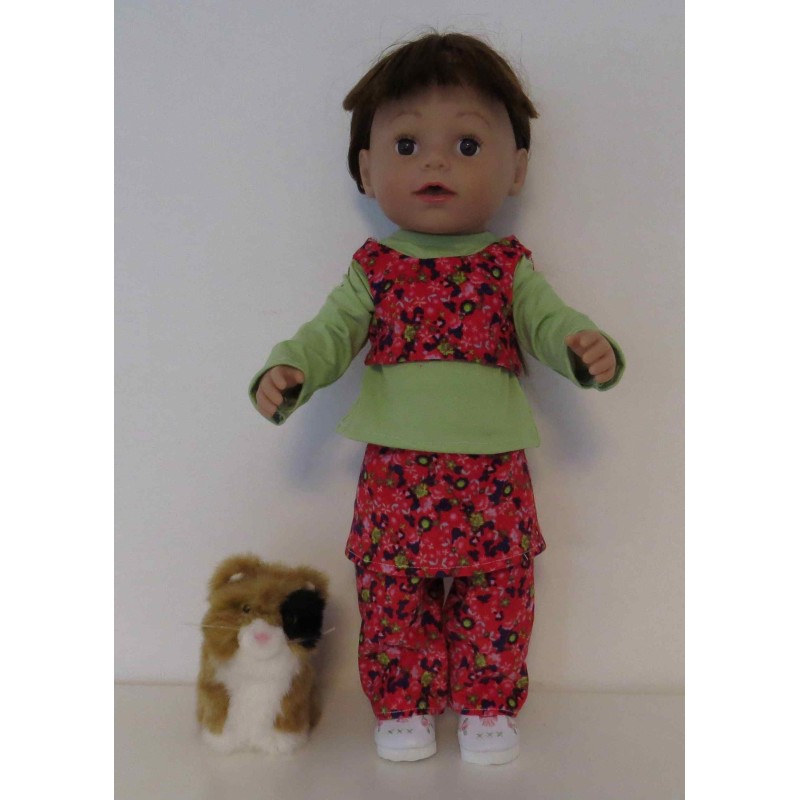 najaars setje rood bloemen  baby born 43cm