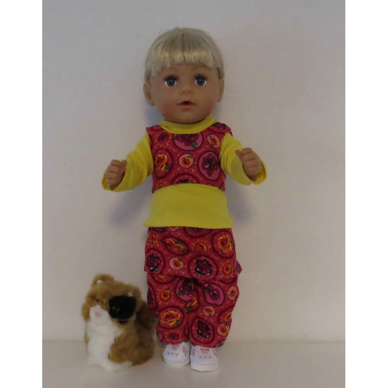 najaars setje rood roosjes baby born 43cm
